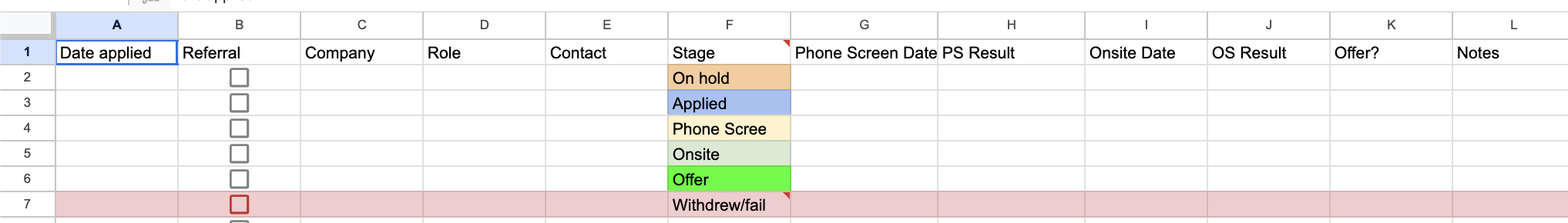 Applicant Tracking System screenshot
